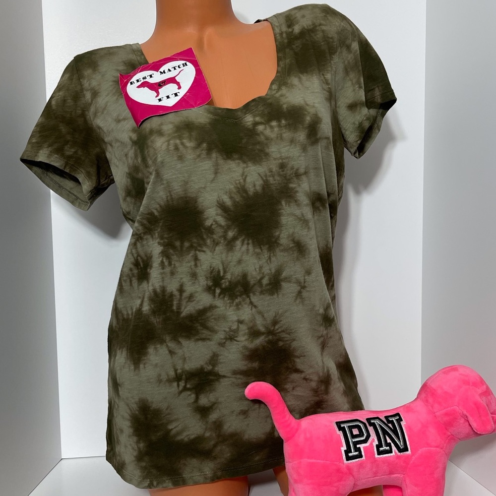 Victoria’s Secret PINK S L 100% Cotton Logo T-shirt V-neck